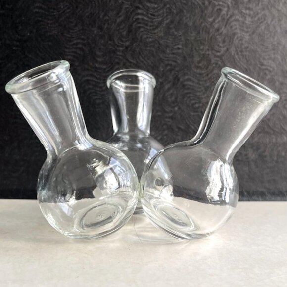 Vintage Glass Two-3 Cluster Bud Vase Propagation Station Flower Arrangement BHW - Picture 1 of 4
